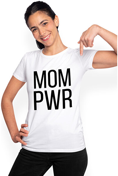 StoryGift Romania Tricou Femei cu mesajul "Mom pwr" intr-un chenar - puterea ...