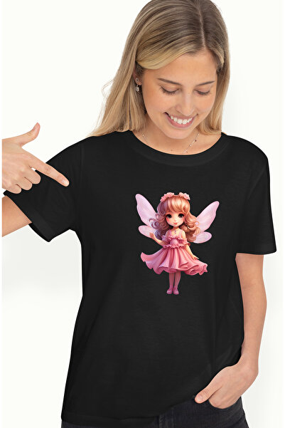 StoryGift Romania Tricou Femei cu o fetita dragalasa cu aripi de zana, ilustr...