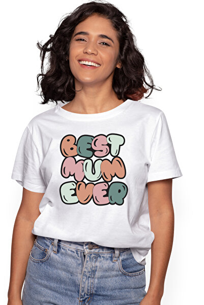 StoryGift Romania Tricou Femei Cu Text In Engleza Best Mom Ever, Familie, Cea...
