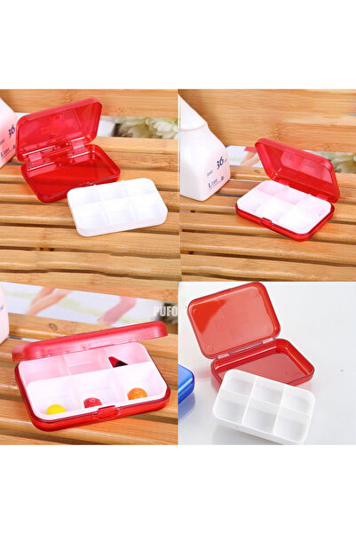 PUFO Square box for organizing medicines, vitamins or supplements, Pufo Medicine, 9 cm, red