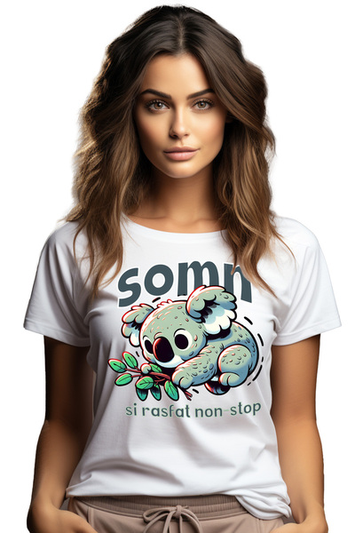 StoryGift Romania Tricou Femei koala somn si rasfat non stop, relaxare, urs k...