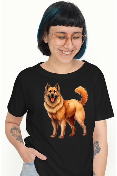 StoryGift Romania Tricou Femei cu un caine vesel, ilustratie, jucaus, pentru ...
