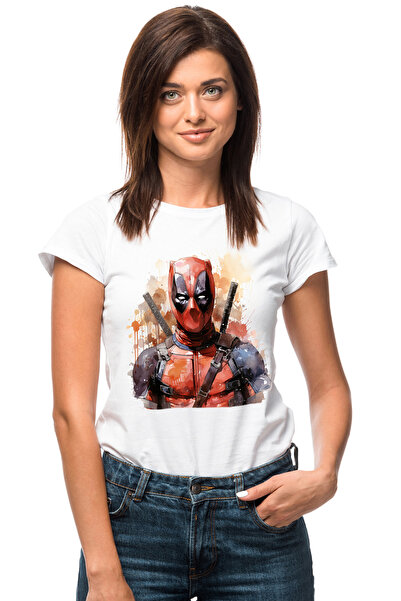 StoryGift Romania Tricou Femei Cu Deadpool, Costum, Marvel, Sabie, Wade Wilso...