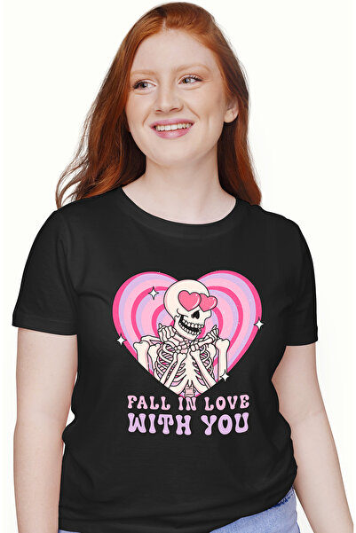 StoryGift Romania Tricou Femei cu mesajul "Fall in love with you", Valentine'...