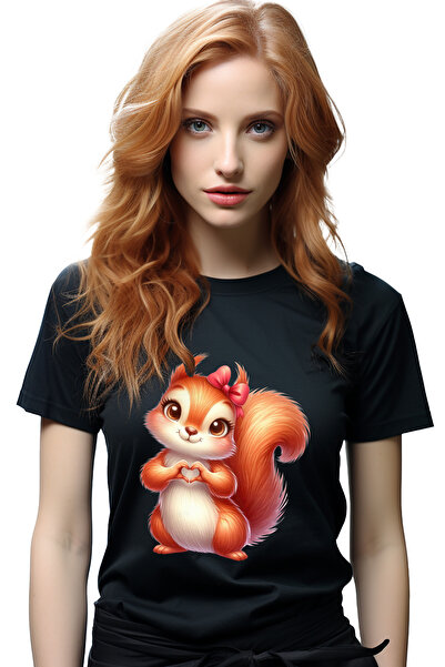 StoryGift Romania Tricou Femei cu o veverita care face un semn in forma de in...