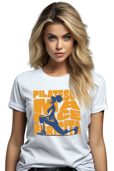 StoryGift Romania Tricou Femei Fata pozitie pilates, text ma face fericita cu...