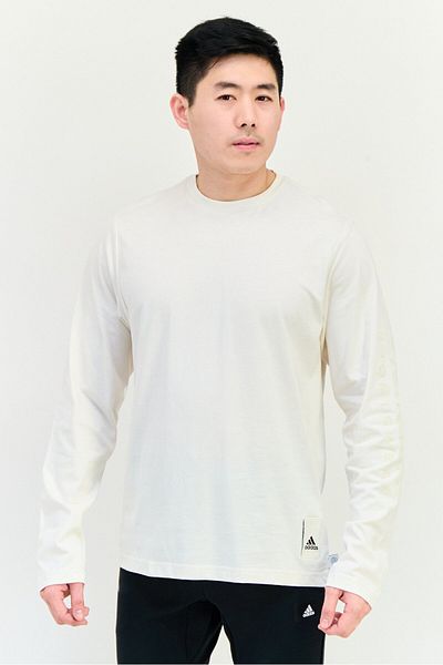 adidas Men Sportswear Fit Long Sleeve Outdoor T Shirt, Off White