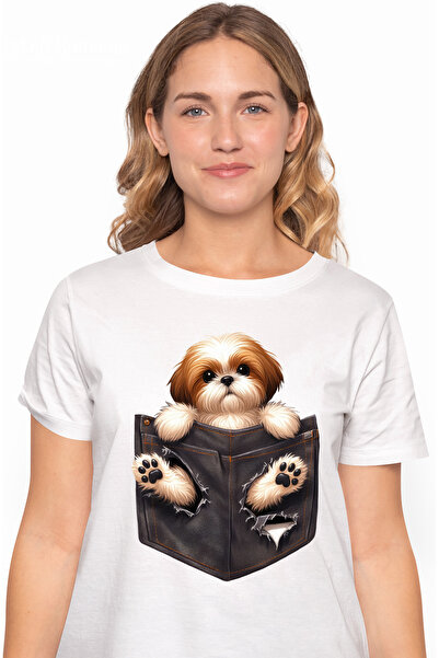 StoryGift Romania Tricou Femei cu un catel neastamparat care a rupt un buzuna...