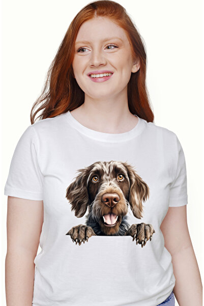 StoryGift Romania Tricou Femei cu un catel blanos, ilustratie, gheare, labute...