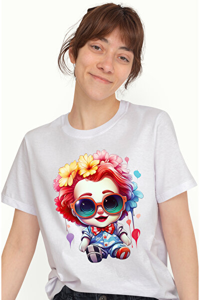 StoryGift Romania Tricou Femei cu un baietel clovn, vesel, joker, comic, amuz...