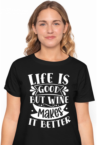 StoryGift Romania Tricou Femei pentru cei care considera ca vinul face viata ...