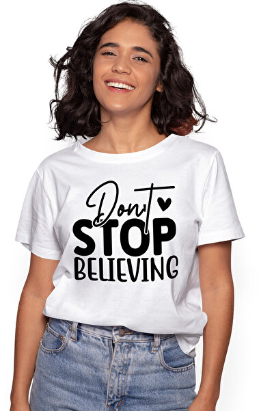StoryGift Romania Tricou Femei cu inimioara si mesaj motivational "Don't stop...