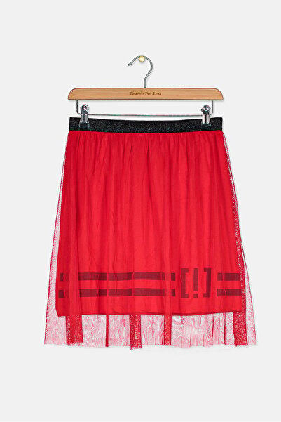 Imperfect Girl Kids Girls Mesh Skirt, Red