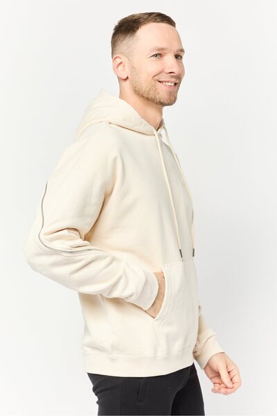 adidas Men Sportswear Fit Long Sleeves Outdoor Hoodie, Cream