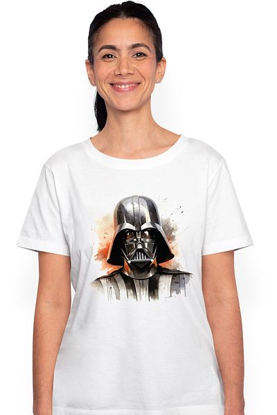 StoryGift Romania Tricou Femei Cu Darth Vader, SF, Star Wars, Costum, Anakin Skywalker, Multicolor WHT_XL
