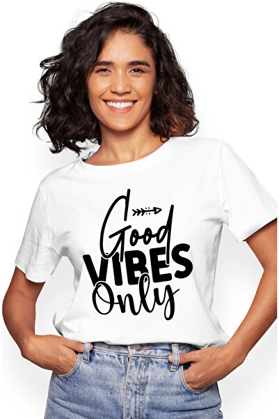 StoryGift Romania Tricou Femei cu textul in limba engleza "Good vibes only" -...