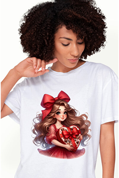 StoryGift Romania Tricou Femei cu o fetita vesela cu parul lung, ilustratie, ...