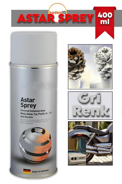 Badem10 650°C Isıya Dayanıklı Astar Sprey Boya 400 ml Mat Gümüş Soba Egzoz Şömine Metal Yüzey Boyası