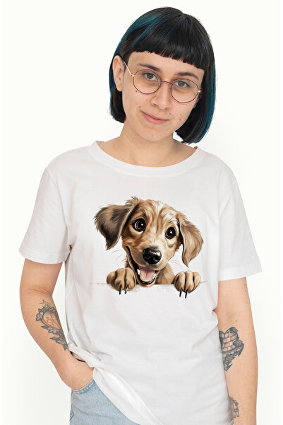 StoryGift Romania Tricou Femei cu o catelusa fericita, ilustratie, vrea sa se...