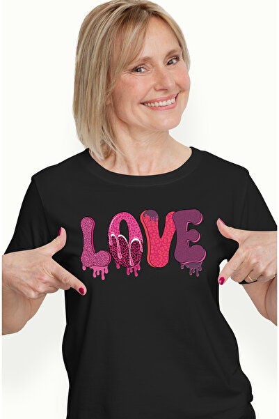 StoryGift Romania Tricou Femei cu mesajul "Love", Valentine's Day, ilustratie...