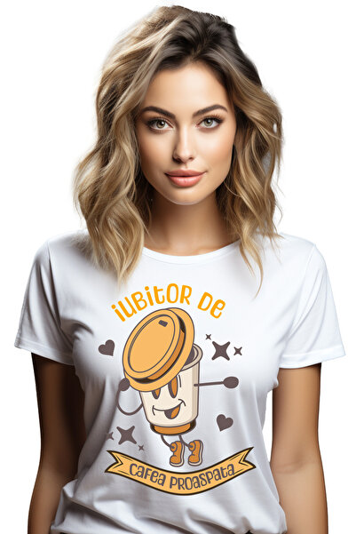 StoryGift Romania Tricou Femei Pahar de cafea dans iubitor de cafea proaspata...