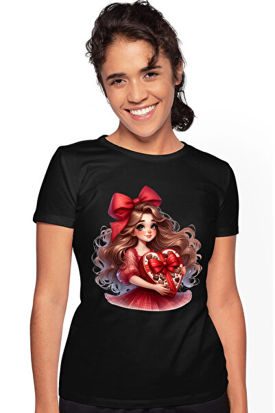 StoryGift Romania Tricou Femei cu o fetita vesela cu parul lung, ilustratie, ...