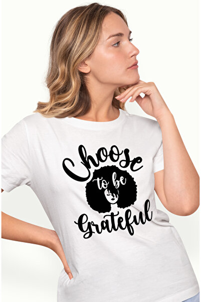 StoryGift Romania Tricou Femei cu mesajul in engleza "Choose to be grateful" ...