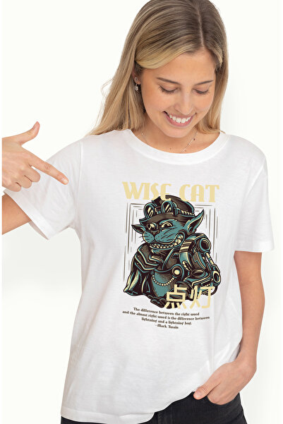 StoryGift Romania Tricou Femei Cu Portret Pisica Cu Palarie Inalta Si Tinuta ...