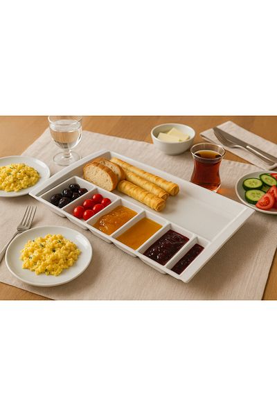 Veliday Melamine 7 Compartment Breakfast - Quality Thick Melamine Breakfast