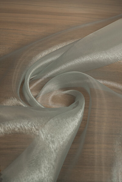 Kumaş Deposu Cam Organze Gri Rengi Kumaş