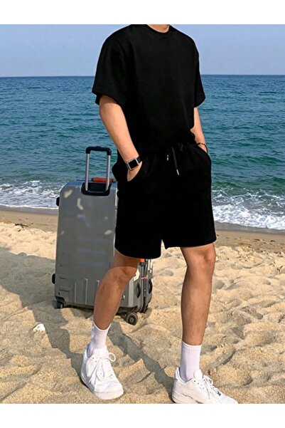 FİTGO Чоловічі чорні спортивні шорти