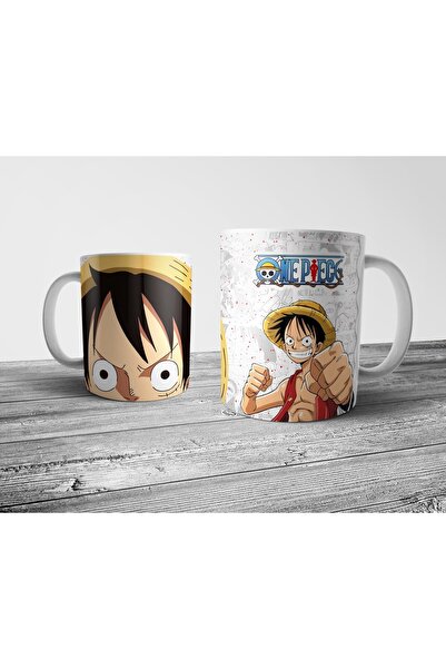 Pixxa One Piece Luffy Alt Tabanı Ağız Tasarımlı Kupa Bardak