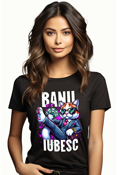 StoryGift Romania Tricou Femei pisica sefa banii ma iubesc avere costum cu im...