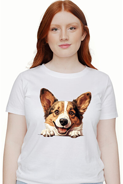 StoryGift Romania Tricou Femei cu un catel fericit care se uita peste gard, b...