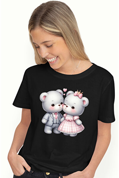 StoryGift Romania Tricou Femei cu o ursoaica si un urs, ilustratie, apropiere...