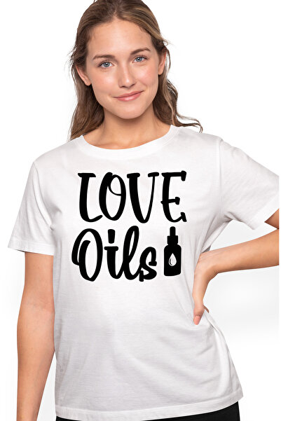 StoryGift Romania Tricou Femei cu textul in engleza "Love oils" - uleiuri de ...