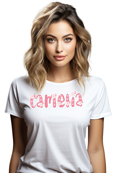 StoryGift Romania Tricou Femei Cu Numele Camelia, Flori, Colorat, Roz, Dragut...