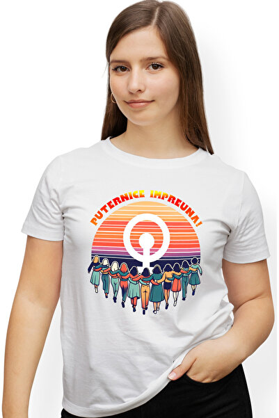 StoryGift Romania Tricou Femei Mai Multe Femei Mai Multa Putere Motivational ...