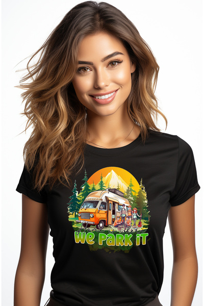 StoryGift Romania Tricou Femei cu mesajul "Home is where we park it", calator...