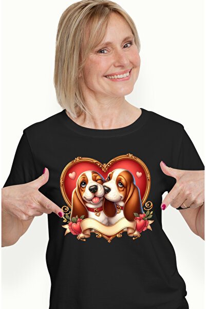 StoryGift Romania Tricou Femei cu o catelusa si un catel, ilustratie, cadru i...