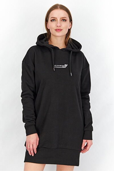 John Richmond فستان رياضي نسائي من الصوف الجرافيكي، أسود