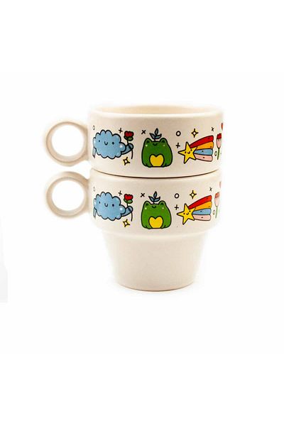 PALTO TASARIM Cheerful Garden Set of 2 Espresso Cups - Gift Ceramic Cup