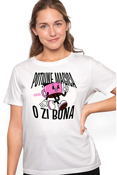 StoryGift Romania Tricou Femei cana de cafea potiune magica pentru o zi buna ...
