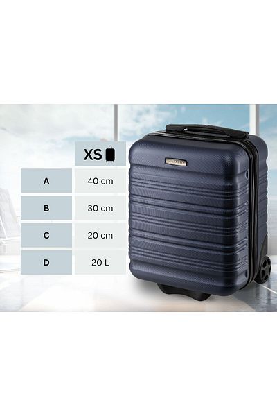 zagatto Troler de cabină ® ZG508 ABS XS, 20L, 40x30x20 cm, albastru, compatibil cu bagajele de mână Wizz Air