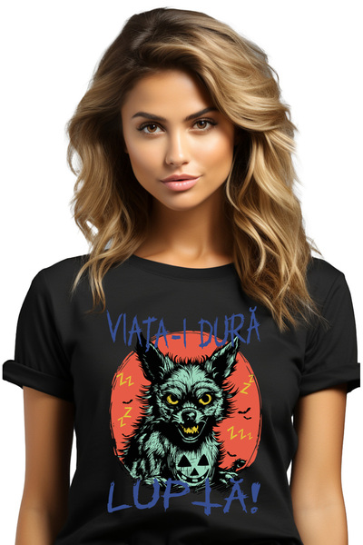 StoryGift Romania Tricou Femei caine furios mesaj motivational viata-i dura c...