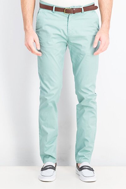 Scotch & Soda Men Super Slim Fit Belted Stretch Pants, Turquoise
