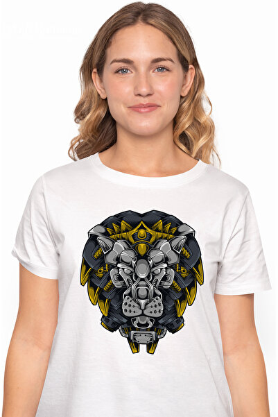 StoryGift Romania Tricou Femei Cu Leu, Cap, Coama, Robot, Cyberpunk, Sci Fi, ...