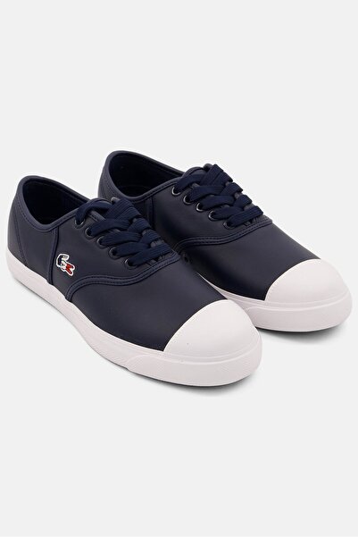 Lacoste حذاء رينيه كاجوال برباط للنساء، أزرق داكن