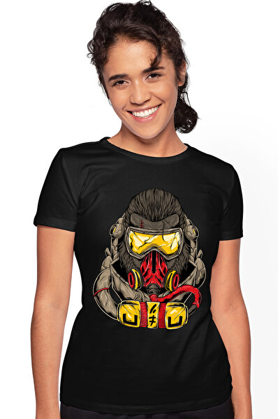 StoryGift Romania Tricou Femei Cu Gorila, Masca, Gaz, Ochelari, SF, Multicolo...