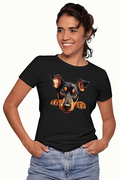 StoryGift Romania Tricou Femei cu un catel cam timid, ilustratie, sfios, pent...